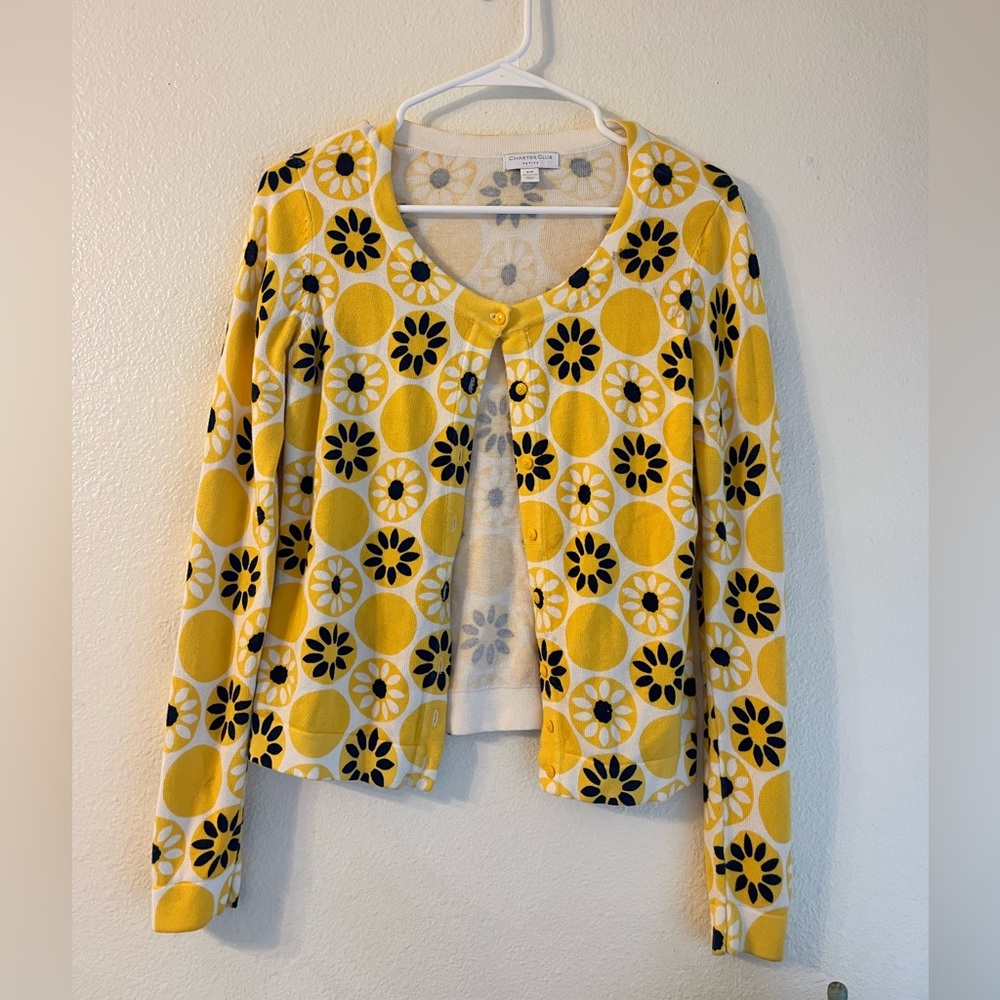 Retro printed cardigan